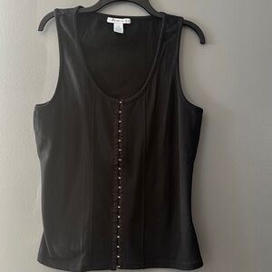 One Step Up women’s black Y2K Corset Look Tank Top size 3x whimsigoth witchy